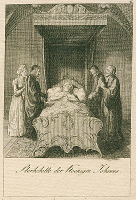 Chodowiecki und die Bartholomäusnacht - Sterbebett der Königin Johanna E 920