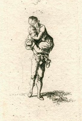 Chodowiecki - Eine Frau wird getragen