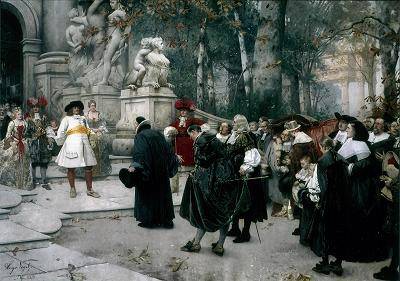 Der Große Kurfürst empfängt französische Réfugiés in Potsdam am 10. November 1685<br />Hugo Vogel