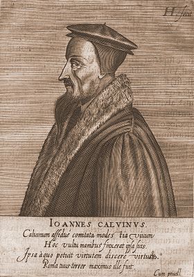 Joannes Calvinus<br />Kupferstich von Henricus Hondius, 1599