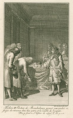 Chodowiecki - Friedrich III. erlaubt den Waldensern in die Heimat zurückzukehren