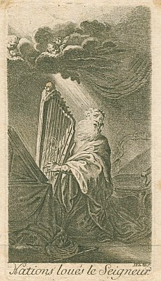 Chodowiecki - David mit der Harfe - Psalmen 1 - 1759 (E 19)