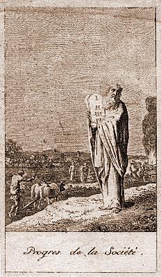 Mose und die 10 Gebote<br />Radierung - datiert 1784<br />Daniel Chodowiecki (1726-1801)