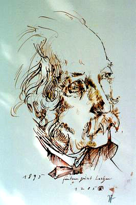 Fontane, Theodor<br>1819-1898<br>Schriftsteller hugenottischer Abstammung, Radierung von Horst Janssen