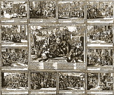Verfolgung der Hugenotten nach Romeyn de Hooghe<br>Tafel 2