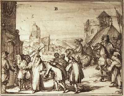 Verfolgung der Hugenotten nach Romeyn de Hooghe<br>Tafel 1 - Ausschnitt B