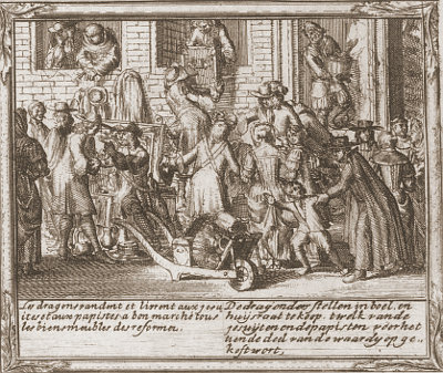 Verfolgung der Hugenotten nach Romeyn de Hooghe<br>Tafel 2 - Ausschnitt H