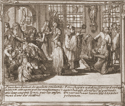 Verfolgung der Hugenotten nach Romeyn de Hooghe<br>Tafel 2 - Ausschnitt J